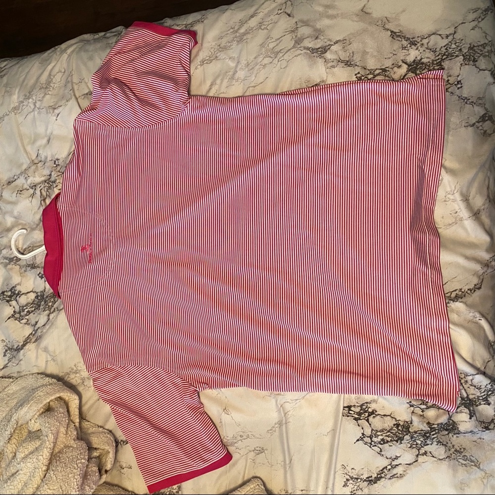 Pebble Beach Golf Shirt- Color Pink Stripes,Size L - Picture 3 of 3
